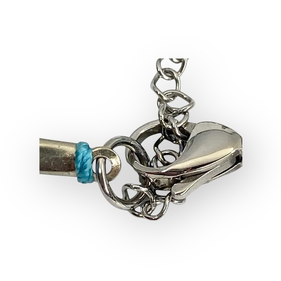 new Larimar Dolphin Stone Collar Necklace ❤︎ Woven Chips ❤︎ Stones Gems Crystals - Picture 12 of 16